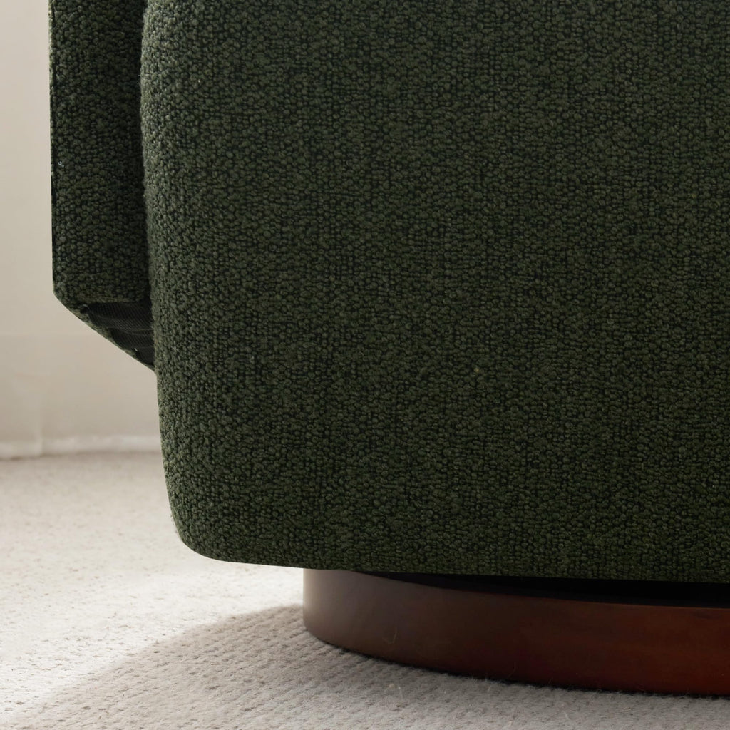 Boucle Swivel Accent Chairs Set of 2 Green V14361