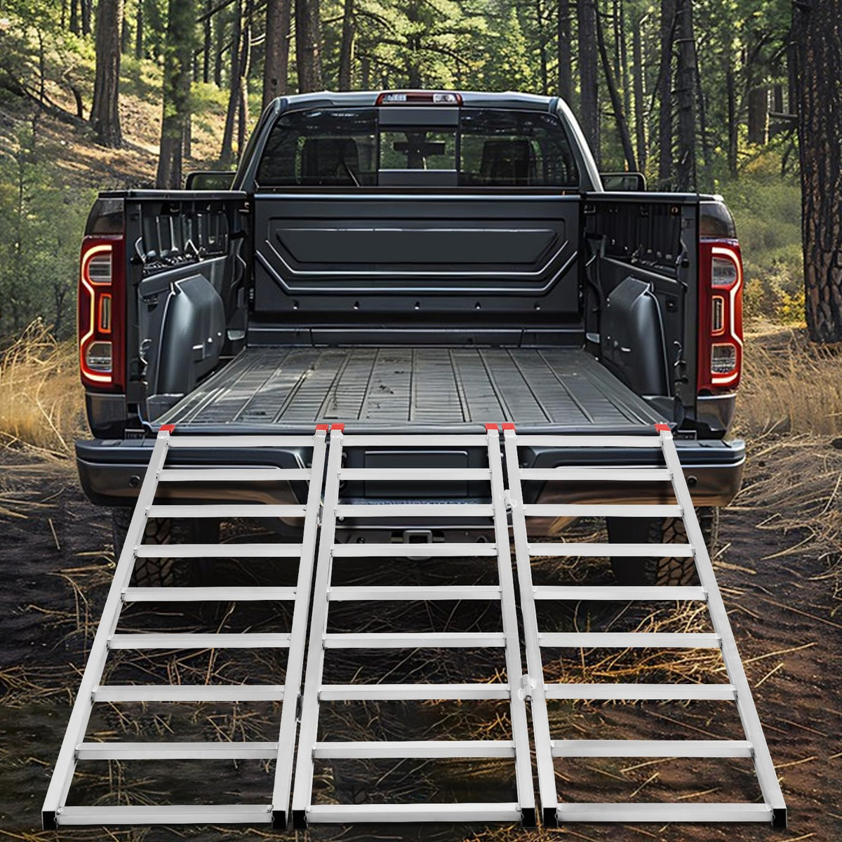 69" L x 50" W Tri-Fold Aluminum ATV Loading Ramp 1500lb Capacity K16304