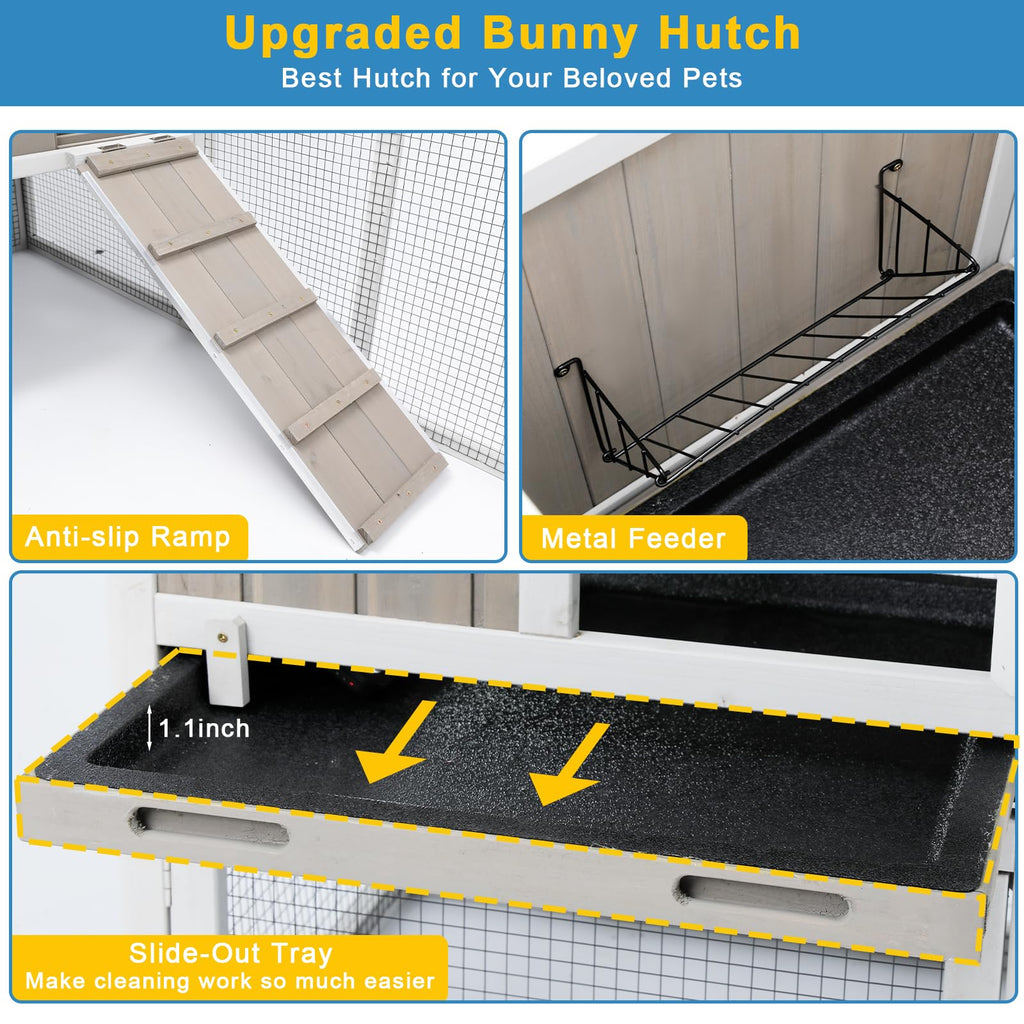 48" L 2-Story Rabbit Hutch with Ramp L408609