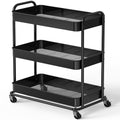 26" 3-Tier Metal Utility Cart, Black U893