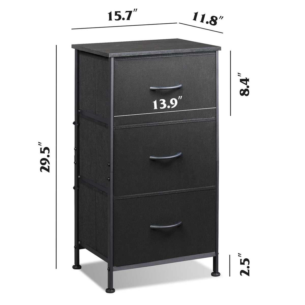 Charcoal Black 3 7 9 Drawer Dresser Set S83494