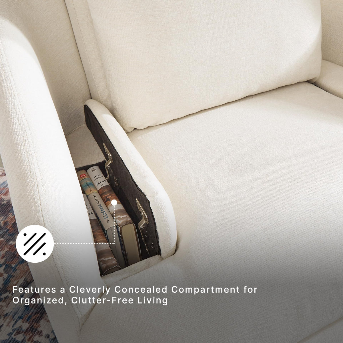 Beige Swivel Glider Recliner Rocking Chair H9307
