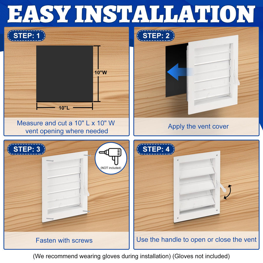 Adjustable Aluminum Alloy Gable Vent with Mesh Screen R38064