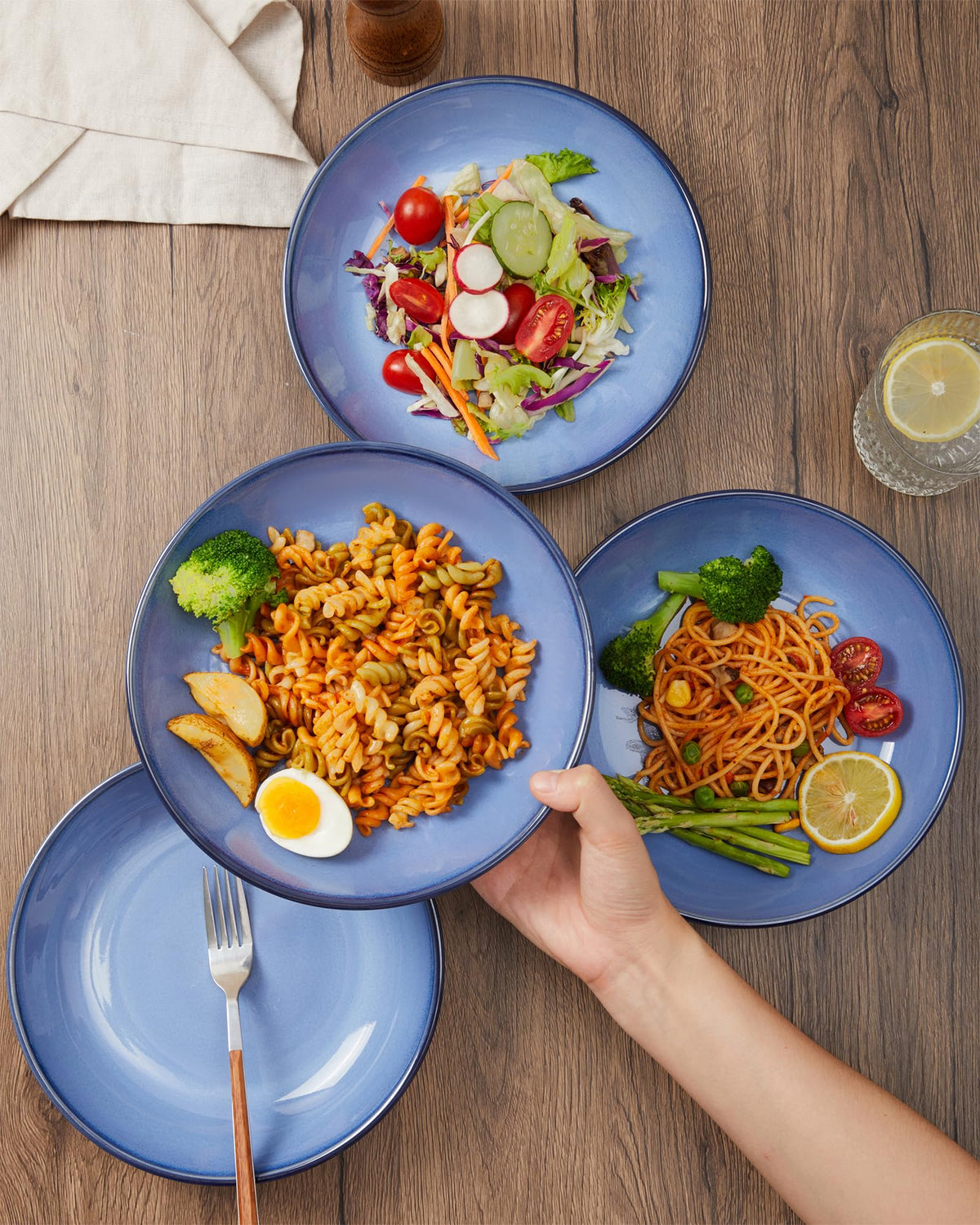 8.75'' Ceramic Pasta Bowls Set of 4 T774