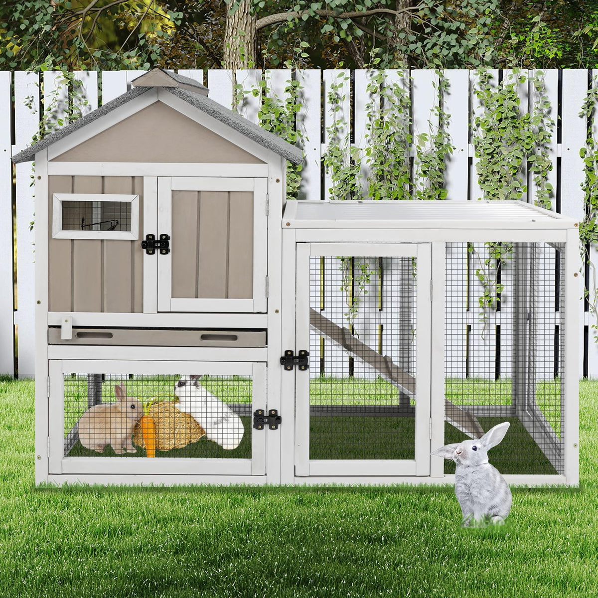 48" L 2-Story Rabbit Hutch with Ramp L408609