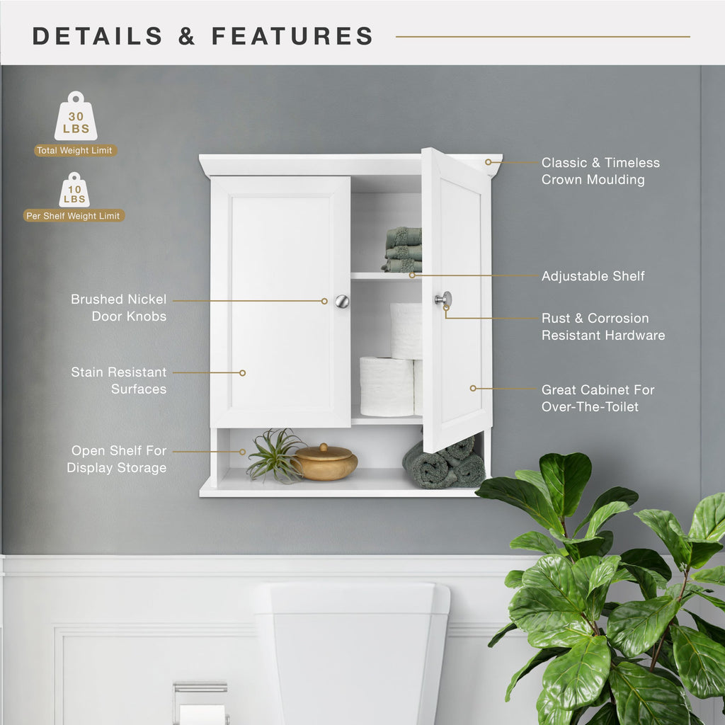 White Wall Mounted Medicine Cabinet Organizer N297115