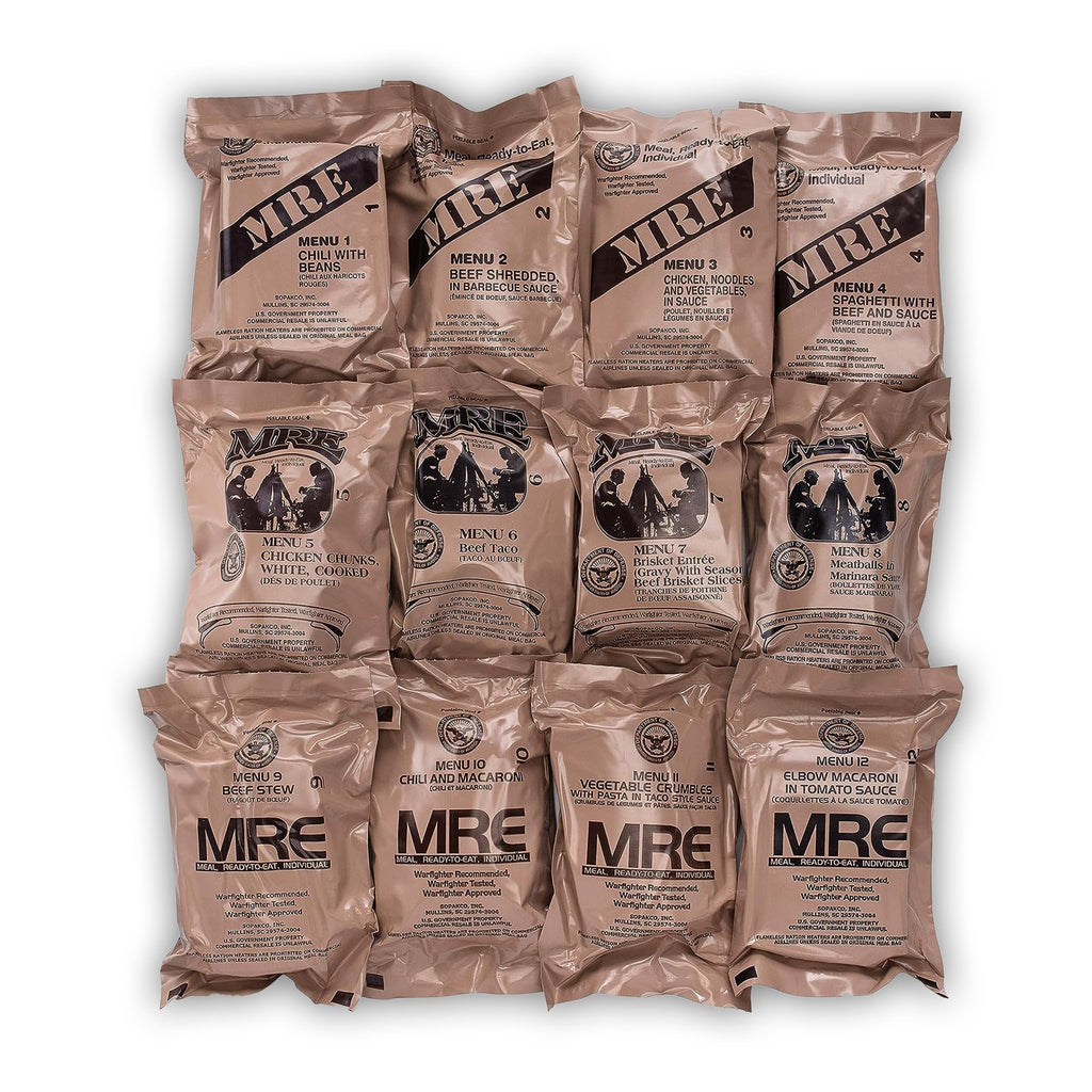 US Military MRE Case Menus 1-12 N9848