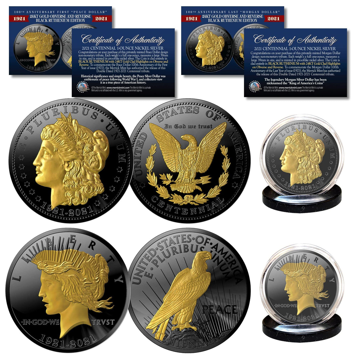 1 OZ. Black Ruthenium & Gold 2-Coin Set A9215
