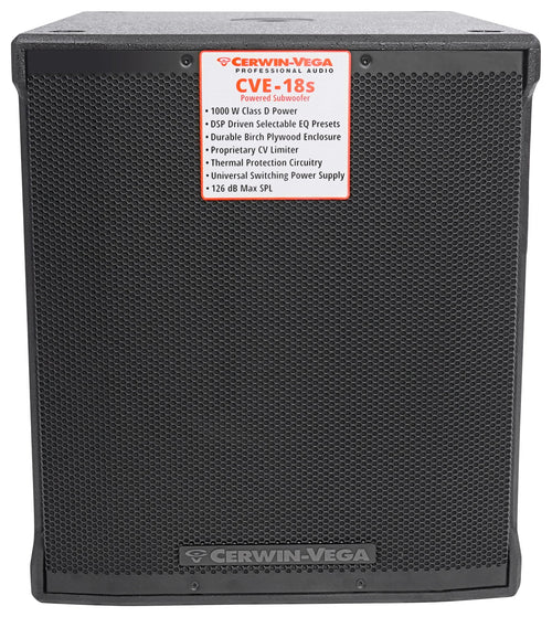 18" 1000 Watt Powered Subwoofer with Bluetooth L1212