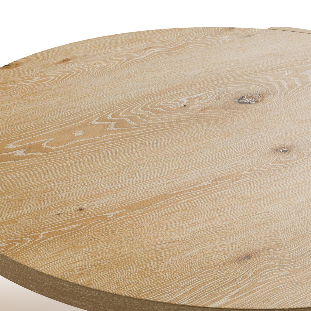 42” Round Oak Finish Wood Coffee Table K979880